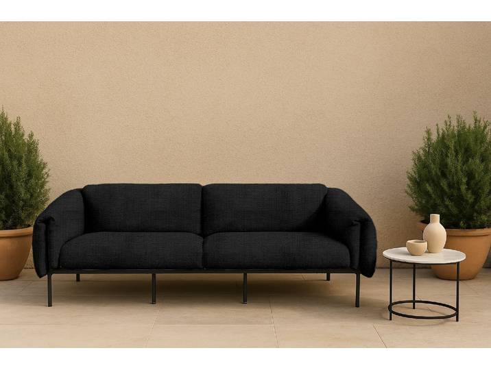 3-Sitzer GOODPRODUCT Lumi , grau (davy grau), B:226cm H:73cm T:96cm, 100% Olefin, Sofas, 3-Sitzer, Outdoor Gartensofa, wetterfeste Materialien, Breite 228 cm