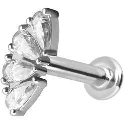 14 Karat Gold Labret mit Innengewinde MOISSANIT-BOGEN