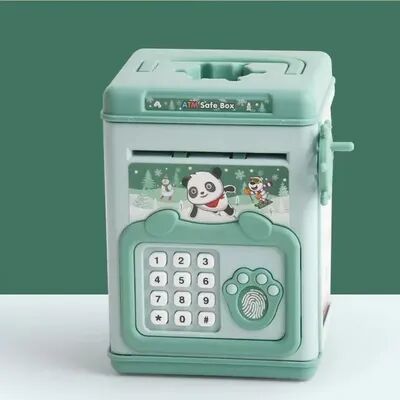 Market Central Electronic Fingerprint Piggy Bank For Kids Smart Password Money Box Savings Gift green