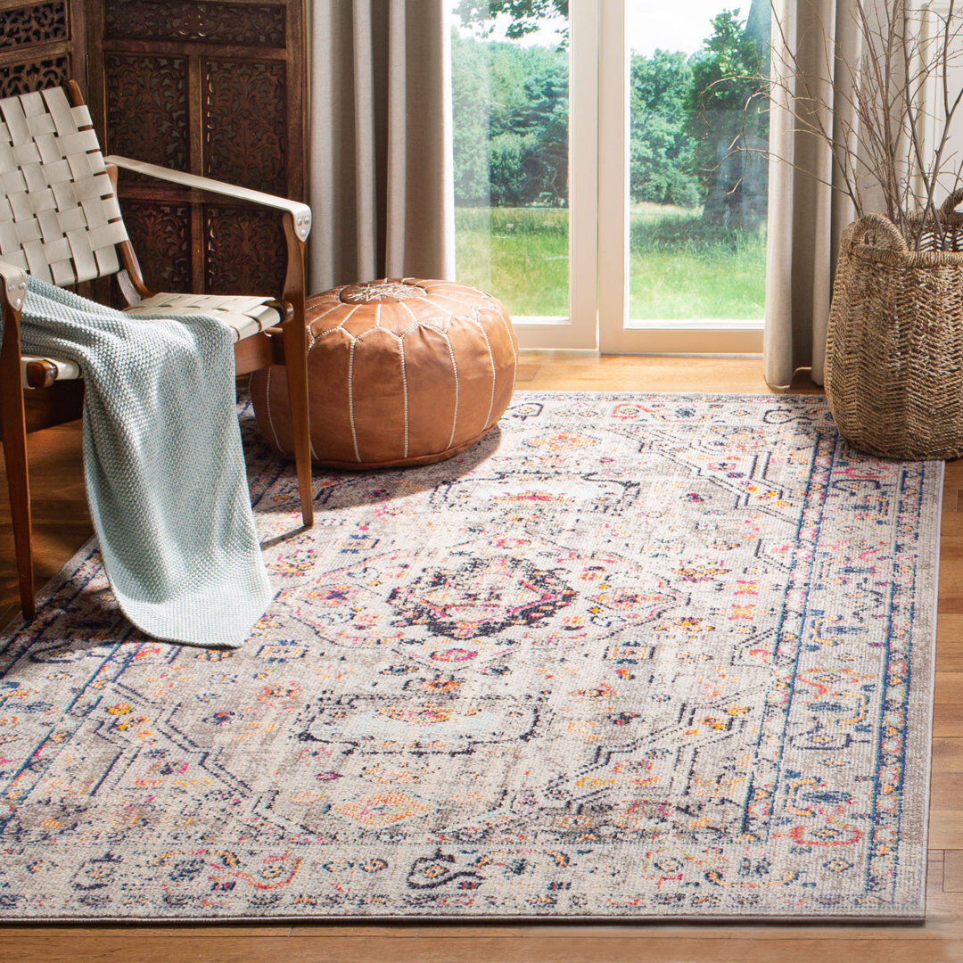 Bloomsbury Market Arcade Oriental Hand Woven Area Rug Navy Rectangle 160 x 229 cm