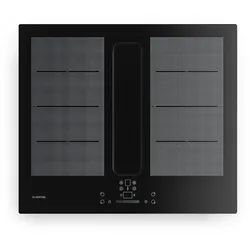 Klarstein ChefFusion Induktionskochfeld mit Dunstabzug | 4 Kochzonen | 7200 W | 504,3 m3/h | 60 cm Schwarz