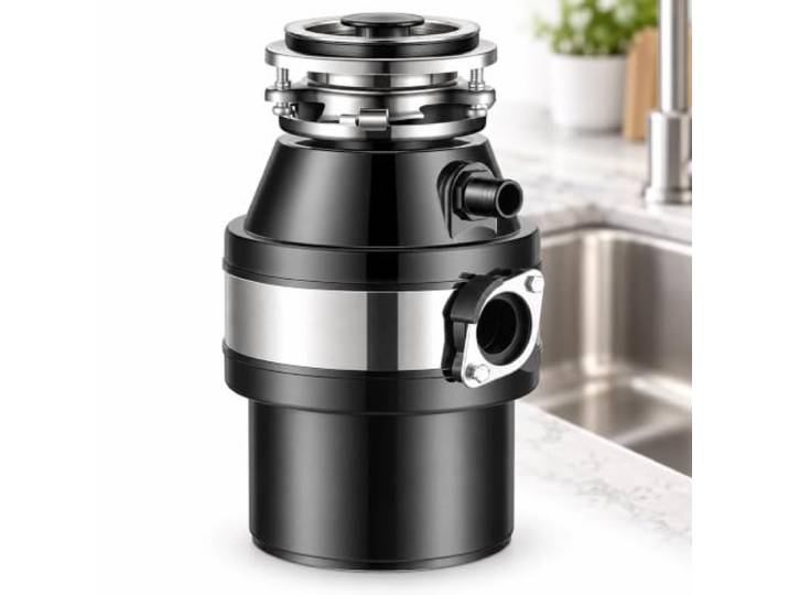 Abfallentsorgung unter der Spüle, kompakte Slimline Design, passend for Standard-90-mm-Öffnungen for kleine Küchenräume(Black)