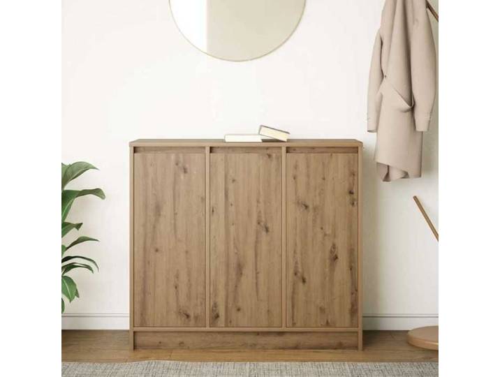 (17615)Commode - contemporain - Buffet rangement - chêne artisanal 85x34x76 cm bois d'ingénierie poid:29.15 kg