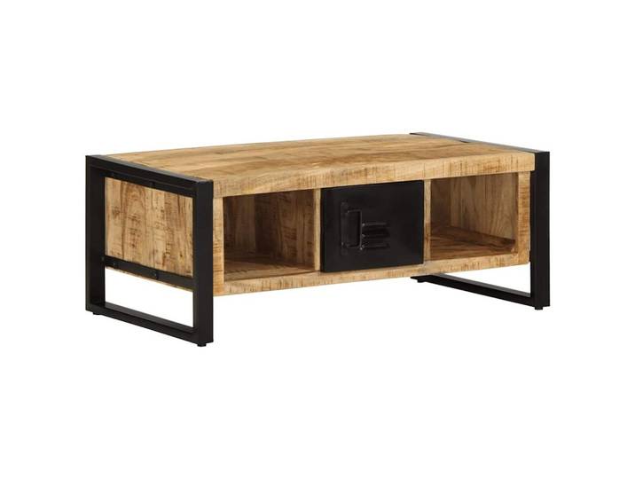 vidaXL Couchtisch Couchtisch 90x50x36 cm Raues Massivholz (1-St)