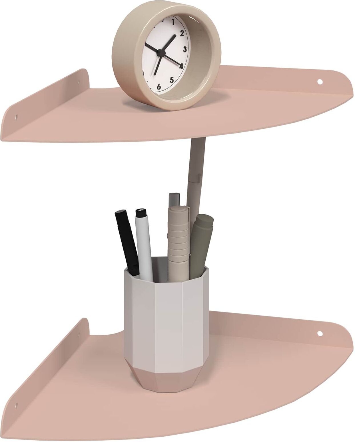 vidaXL Étagère Flottante d'Angle 2 pc Rose 24 x 24 x 2 cm