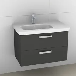 Artiqua 411 Waschtischunterschrank für DuraStyle 232580 Becken links Anthrazit Hochglanz, 411-WU2L-D 411-WU2L-D42-7015-51