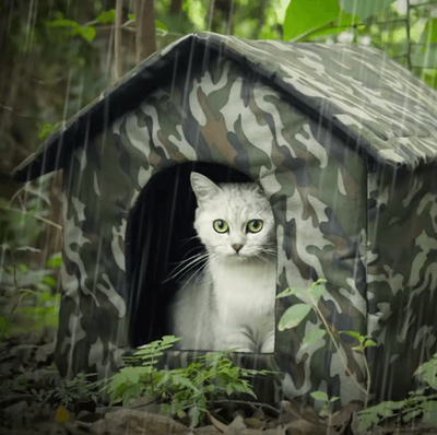 Inspire Picks Waterproof Outdoor Cat House Foldable Winter Shelter For Cats & Small Dogs l Size