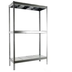 SimonRack Industrieregal, 2000x1200x750 mm, 400 kg am Biegepunkt, 3 Metallböden, Garagenregal, Verzinkt- Ecoforte