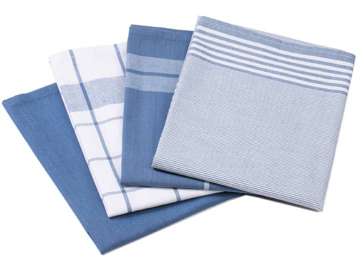 Geschirrtuch GÖZZE Geschirrtücher, Des. 60057 , blau, B:50cm L:70cm, 100% Baumwolle, Geschirrtücher, Geschirrtuch, kariert, gestreift und unifarben