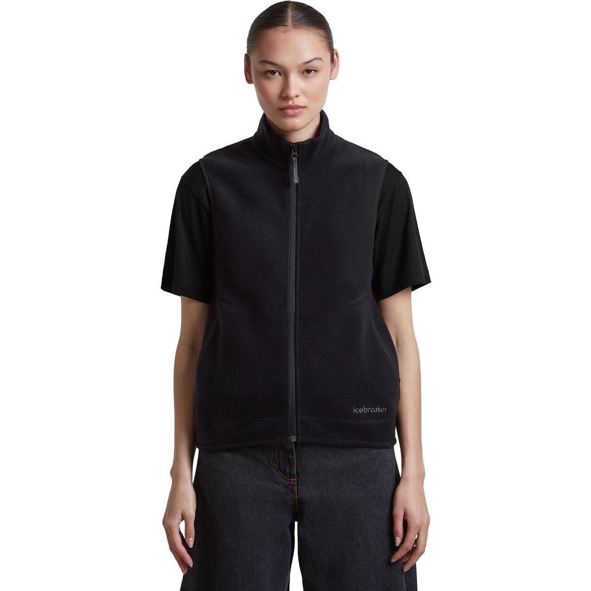 Icebreaker W Mer 800 Realfleece Clas Pile Vest black (IB001) M 0A57GBIB001-M