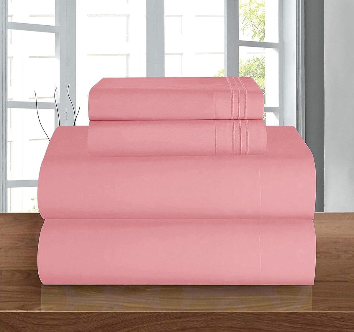 Luxe microvezel lakenset Queensize - Roze