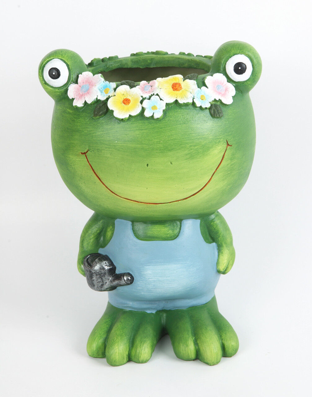 TrendLine Pflanztopf Polyresin Frosch 30 x 17 x 21 cm grün