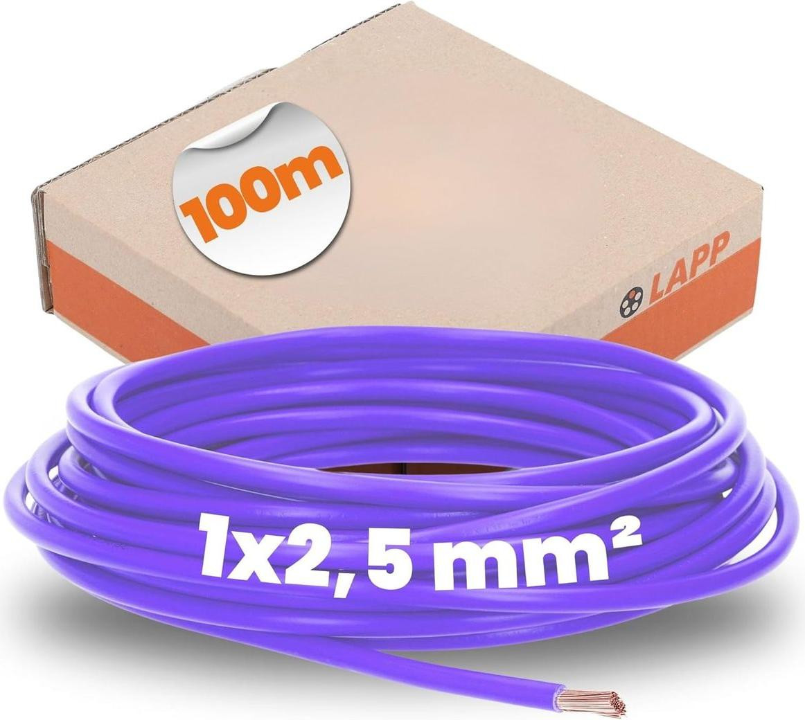 Lapp H07V-K flexibele kabel 1 x 2,50 mm², paars, 100 meter