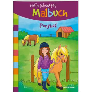 Tessloff 378864570 Malbuch Mein schönstes Malbuch, Ponyhof, für Kinder, 32 Motive, ab 5 Jahre