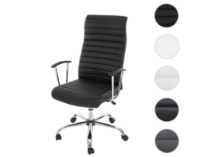 MCW Fauteuil/chaise de bureau Cagliari ergonomique simili-cuir ~ noir