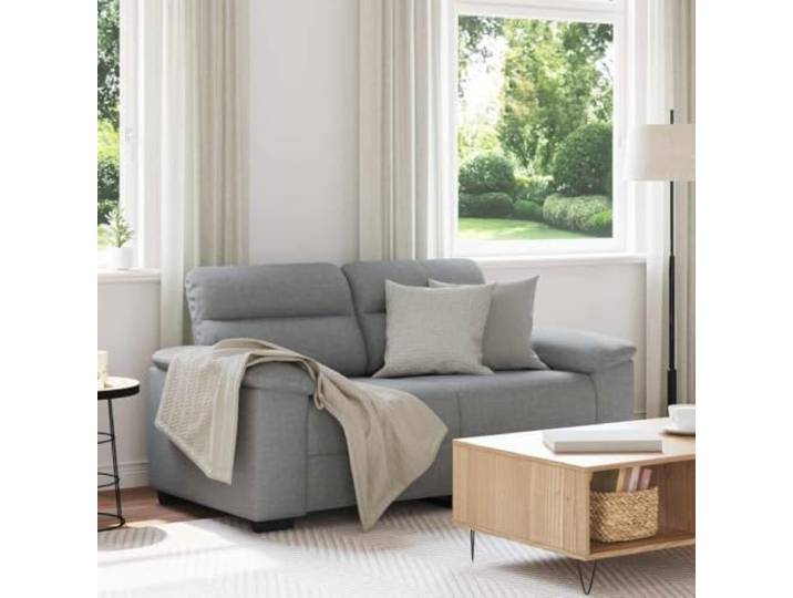HEFZGDB 2-Sitzer Sofa Hellgrau 120 cm Stoff, Weiches Polyestergewebe mit Robustem Holz-Metall-Gestell, Breite Armlehnen und Dicke Polsterung für Entspannung, Vielseitig
