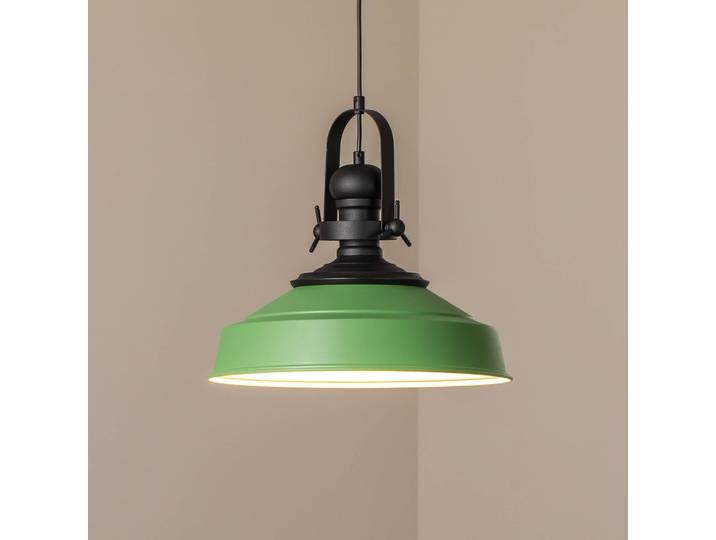 Hängeleuchte Opviq, dimmbar, grün, für Küche, Metall, Industrielles Design