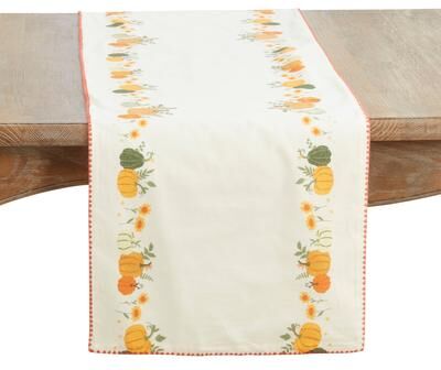 Saro Lifestyle "Fall Pumpkins Table Runner - 16""x72"""