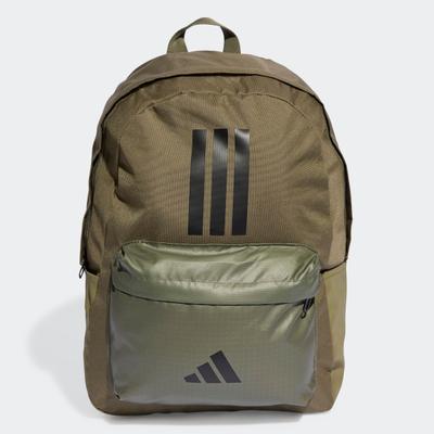 Rucksack ADIDAS PERFORMANCE "CLASSIC BACK TO SCHOOL 3-STREIFEN", grün (olive strata, schwarz), Rucksäcke, Obermaterial: 100% Polyester, Rucksack