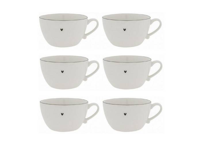 Bastion Collections Suppenteller Schwarzes Herz, Spülmaschinengeeignet, Weiß, schwarzes Herz, H: 8cm