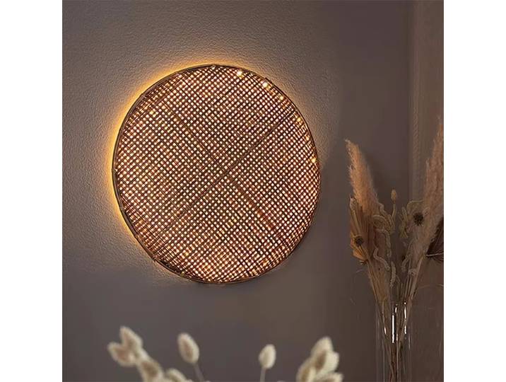 Lampe murale en bambou tissé japonais, style Wabi Sabi, décoration murale pour maison d'hôtes, restaurant, couloir, lampe d'ambiance pour salon de thé chinois