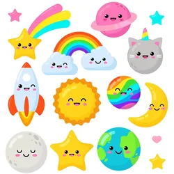 AUFKLEBER 130x218 cm Regenbogen Kosmos