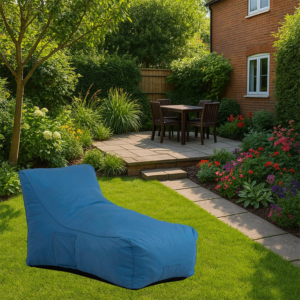 Isabelle & Max Yukon Fabric Outdoor Friendly Bean Bag Lounger Ocean Blue Medium