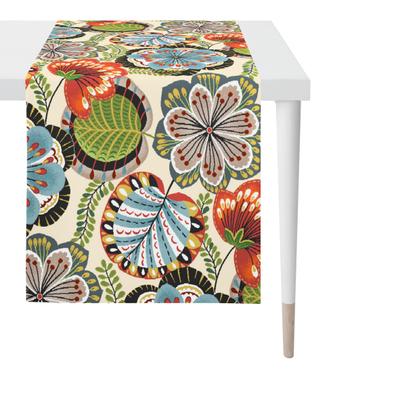 Tischläufer APELT "7408", bunt (natur, bunt), B:48cm L:140cm, Obermaterial: 60% Polyester, 40% Baumwolle, Tischdecken, großzügig gestaltetes Jacquard all over in Gobelin-Technik gewebt