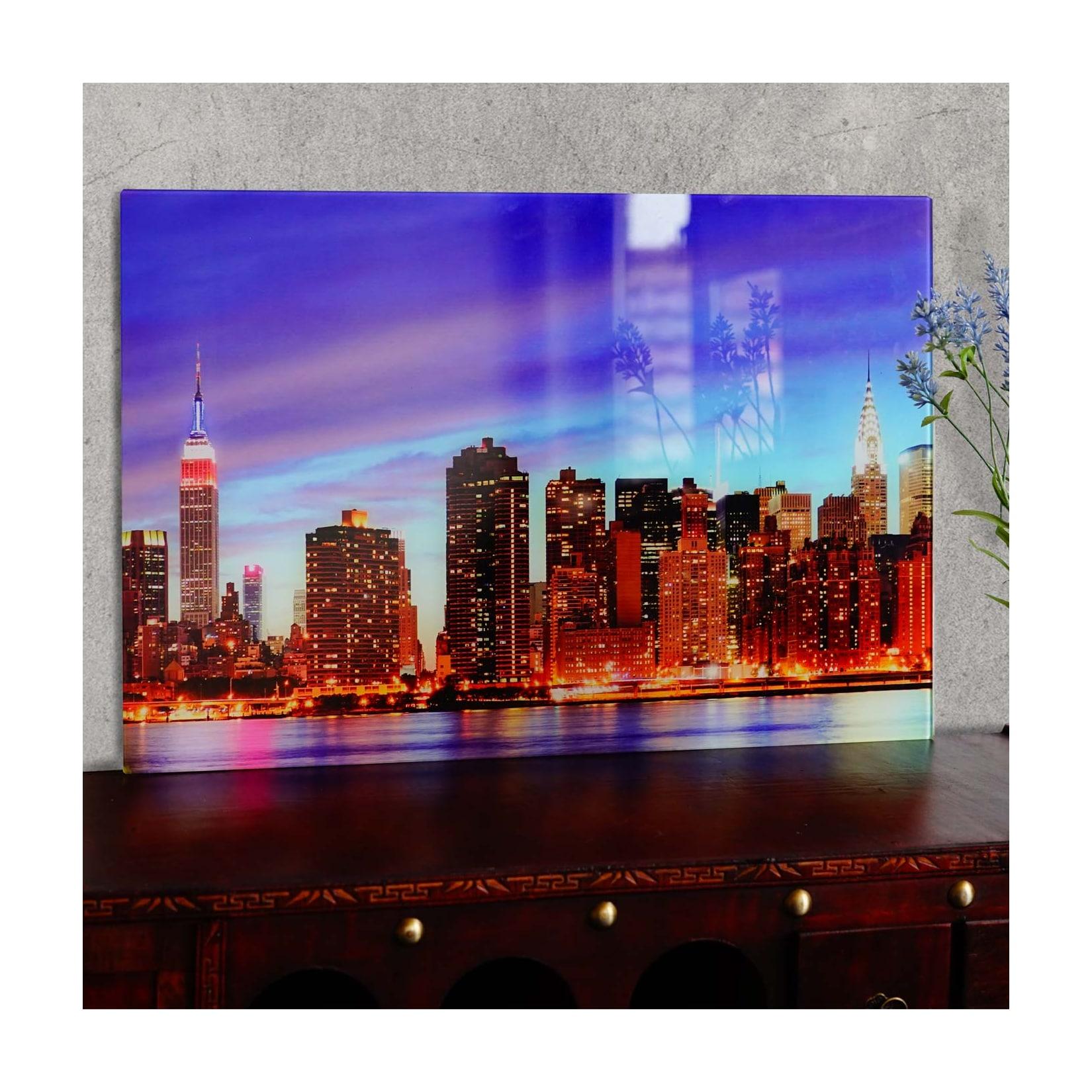 Glasbild T117, Wandbild Poster Motiv, 40x60cm ~ New York