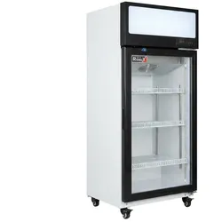 Romux® Glastürkühlschrank MA 100 Liter 1 Tür Belüftet | Professioneller Getränkekühlschrank mit Glastür & LED