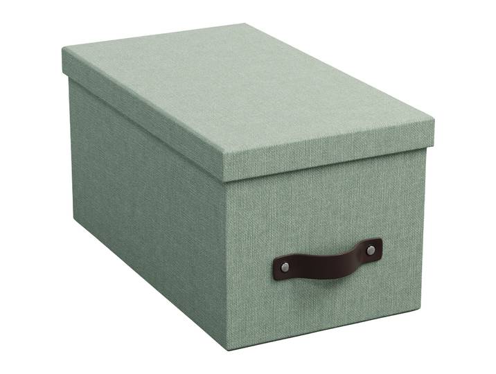Aufbewahrungsbox Bigso Box soft teal Papier/Leder B 16.5 H 15 cm