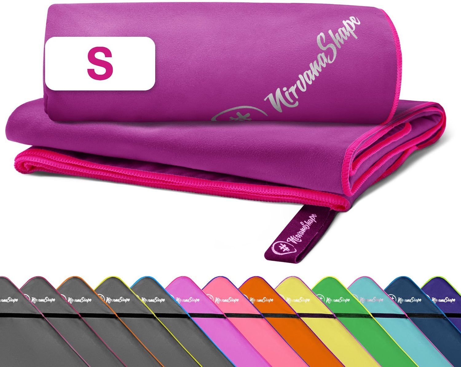 NirvanaShape Microvezel Handdoek - Lichtgewicht en Sneldrogende Reishanddoek - Roze - 60 x 40 cm