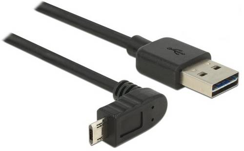 Delock USB-Kabel USB 2.0 USB-A Stecker, USB-Micro-B Stecker 3.00m Schwarz 83857