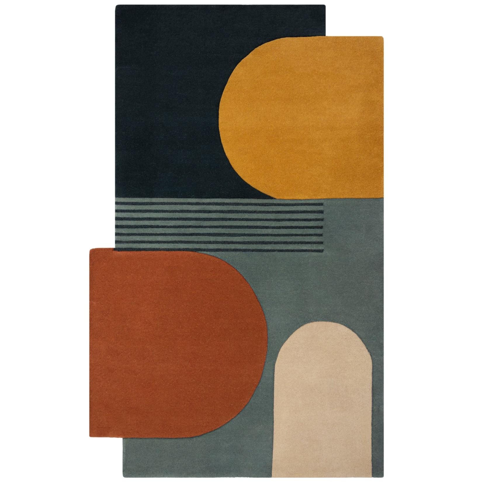 Wollteppich Kurzflor Bunt 120 x 180 cm - HALLEIN Kadima Design