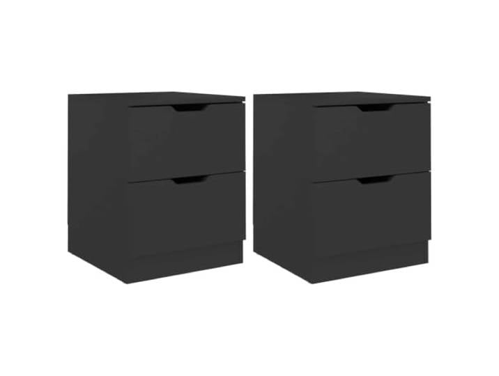 Heofavd Nachttisch 2er Set Schwarz 40x40x50 cm Nachtschrank Beistelltisch