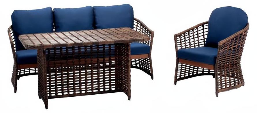 Outdoor Möbel Außenmöbel Sofa Couch Gartenlounge Loungemöbel Terrassen 3tlg