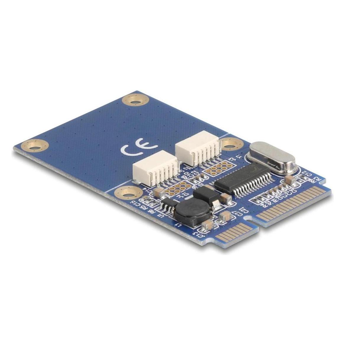Delock Mini PCIe Adapter full size zu 2xUSB 2.0 Typ-A Buchse 30 cm (64346)