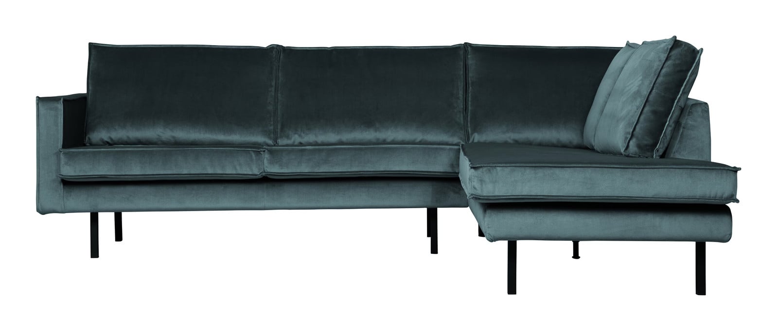 WOOOD Hoekbank Rodeo Rechts, Velvet, Teal - BePureHome