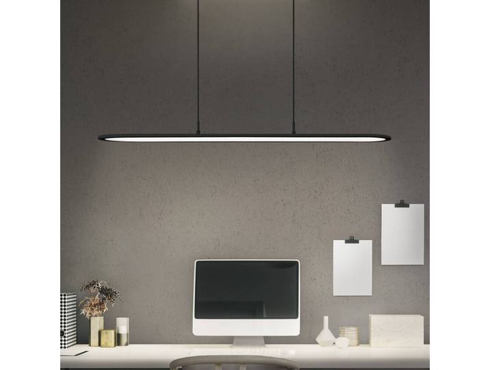 OSRAM Hängelampe Office line Panel Ellipse, dimmbar, schwarz, für Arbeitszimmer / Büro, Aluminium, Modern