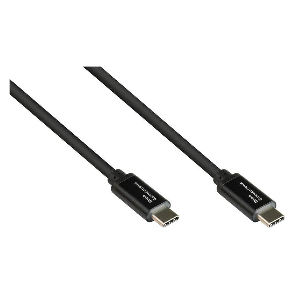 Good Connections USB-C SmartFLEX Lade- und Datenkabel mit Power Delivery (PD3) 100W, USB 2.0, 5A E-Marker, schwarz (1 m, USB 2.0, 100 W) (2213-SF010S)