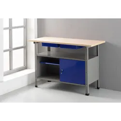 KRAFT WERKZEUGE Werkbank mit 2 Schubladen / 1 Tür 120 x 60 x 85 cm