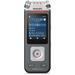 Philips VoiceTracer DVT6115 Diktiergerät, 8 GB intern, mit microSD-Slot, USB, WLAN und Sprachaktivierung