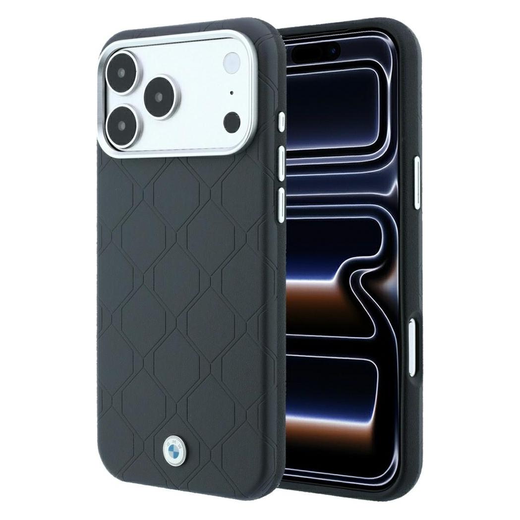BMW Sign Deboss Quilted Metal Logo MagSafe Case for iPhone 18 Pro / 17 Pro Anthracite (Apple iPhone 17 Pro, Apple iPhone 18 Pro) (BMW001221)