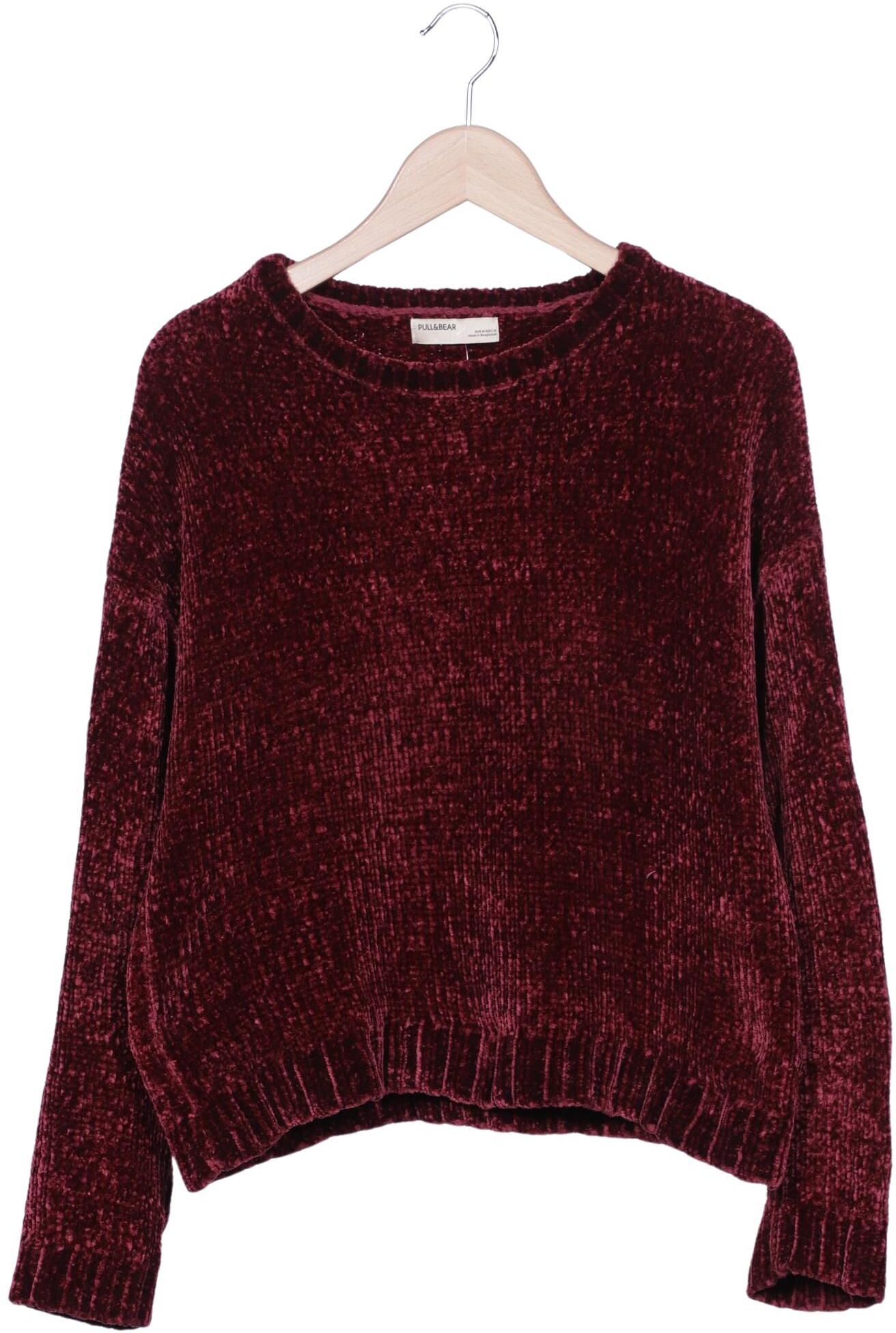 Pull & Bear Damen Pullover, Bordeaux, Gr. M, Synthetik - Second Hand
