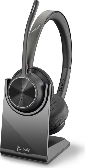 HP Poly Voyager 4320 UC Stereo USB-A, BT700 USB-A Adapter, Charging Stand
