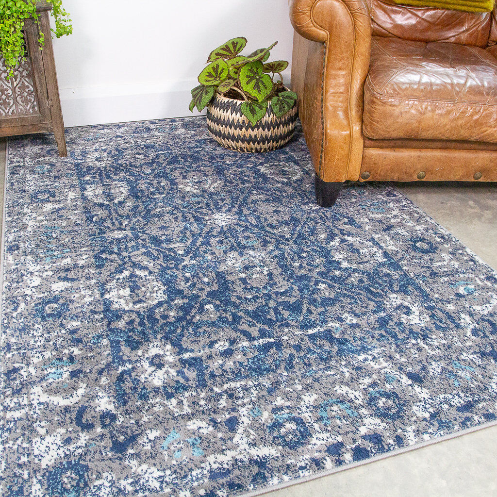 World Menagerie Garlock Oriental Area Rug Navy;Blue Rectangle 120 x 170cm