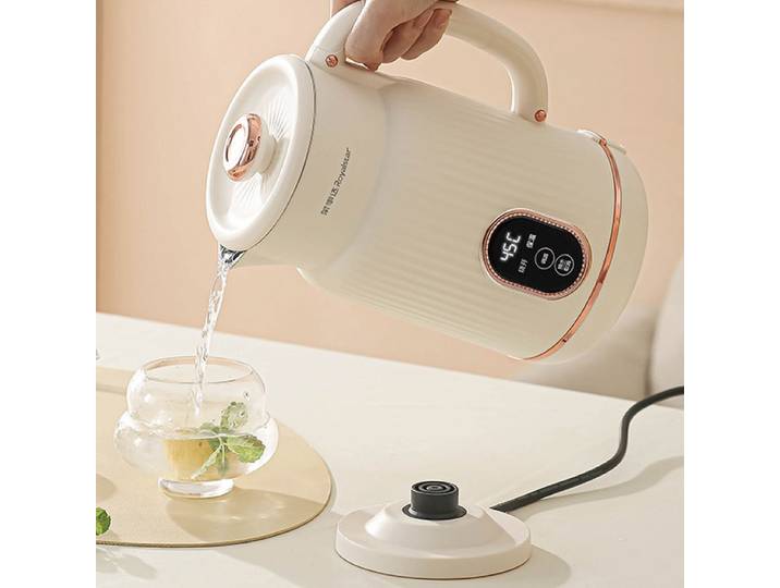 Bouilloire électrique 1,5 L en acier inoxydable 304, théière à température contrôlée, bouilloire à eau intelligente à double paroi isolée, outils de cuisine