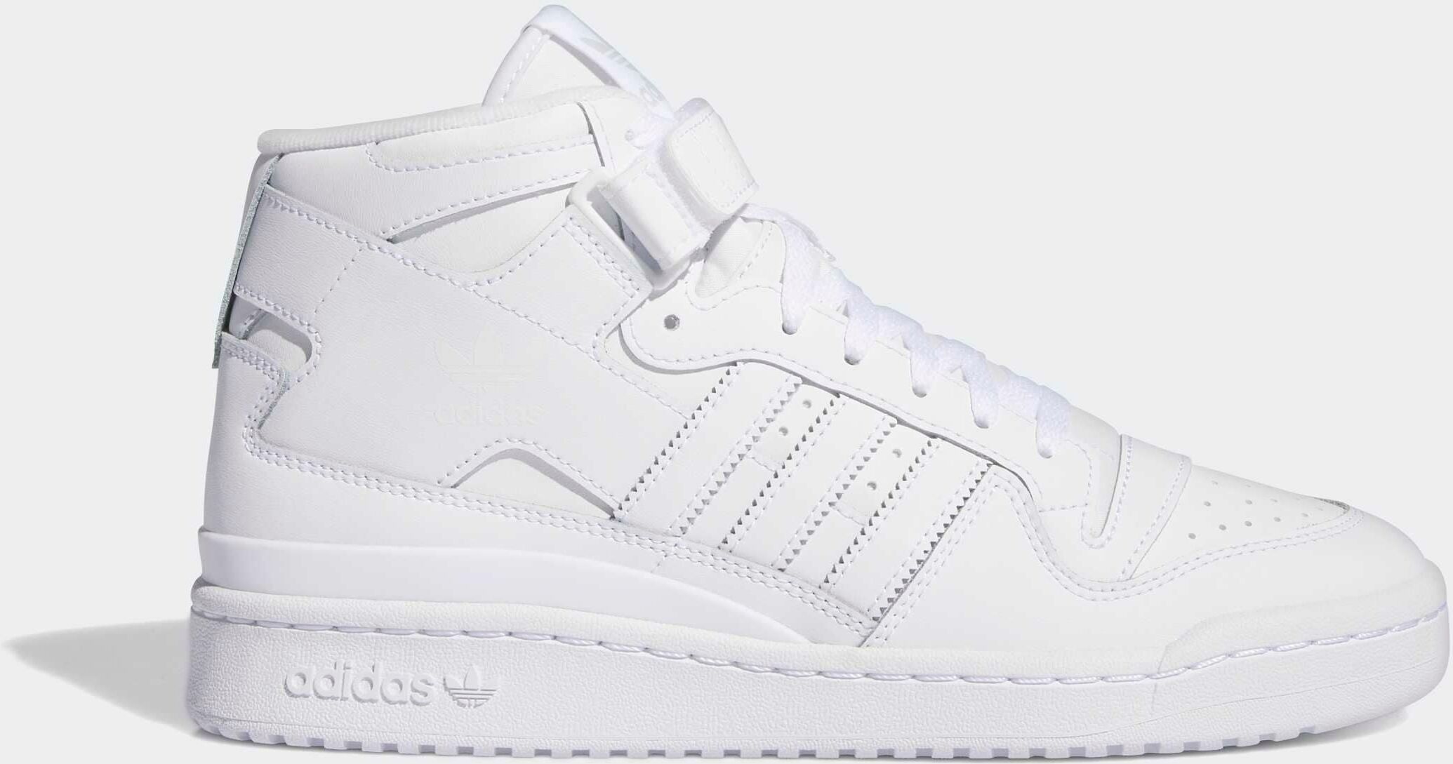 Sneaker ADIDAS ORIGINALS "FORUM MID", Herren, Gr. 38, weiss (cloud weiß, crystal weiß, cloud weiß), Baumwolle, Synthetik, Schuhe Sneaker cloud weiß, crystal weiß, cloud weiß 38