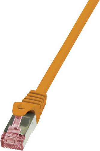 LogiLink CQ2028S RJ45 Patchkabel CAT 6 S/FTP 0.50m Orange Flammwidrig, mit Rastnasenschutz