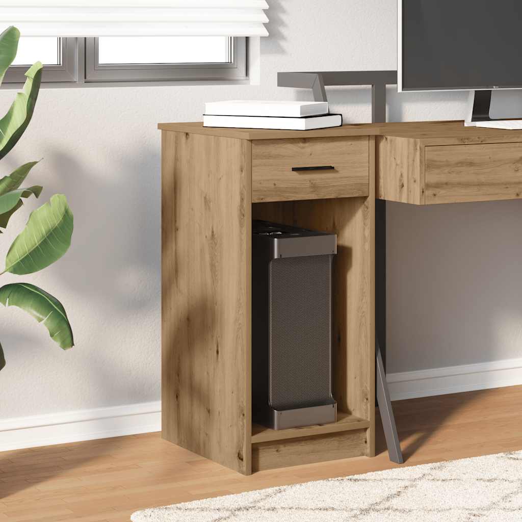 vidaXL Support de tour d'ordinateur tiroir chêne artisanal 35x45x77 cm